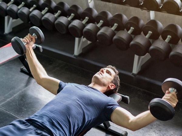 Dumbbell Fly ghế phẳng (Flat Dumbbell Fly)