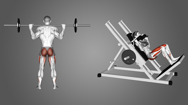 Hack Squat và Barbell Squat